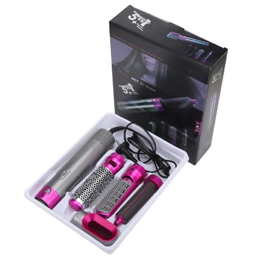 5 in 1 Hair Styler Brush – Straightener, Curler & Volumizer