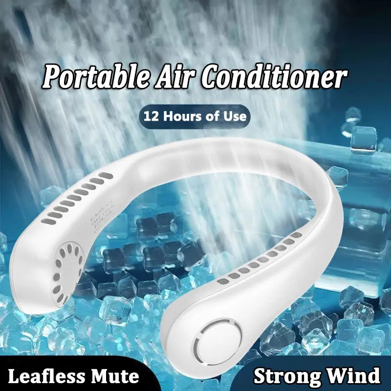 Mini Hanging Neck Fan – 3 Speed USB Rechargeable Portable Cooling Fan
