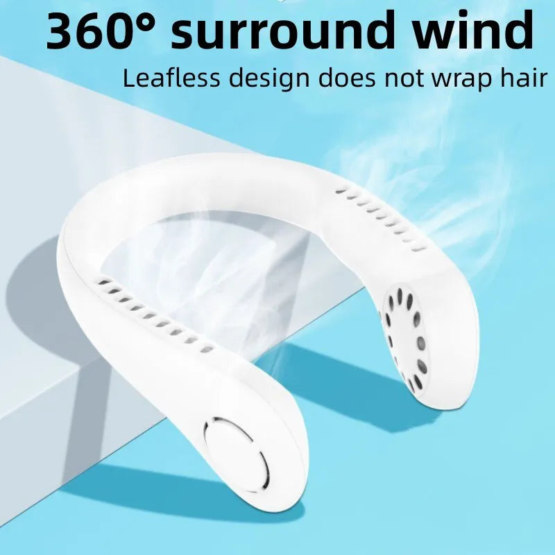 Mini Hanging Neck Fan – 3 Speed USB Rechargeable Portable Cooling Fan