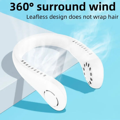 Mini Hanging Neck Fan – 3 Speed USB Rechargeable Portable Cooling Fan