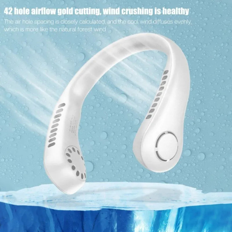 Mini Hanging Neck Fan – 3 Speed USB Rechargeable Portable Cooling Fan