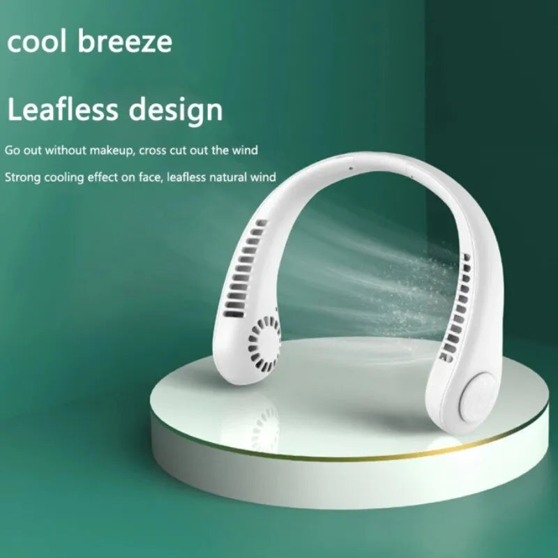 Mini Hanging Neck Fan – 3 Speed USB Rechargeable Portable Cooling Fan