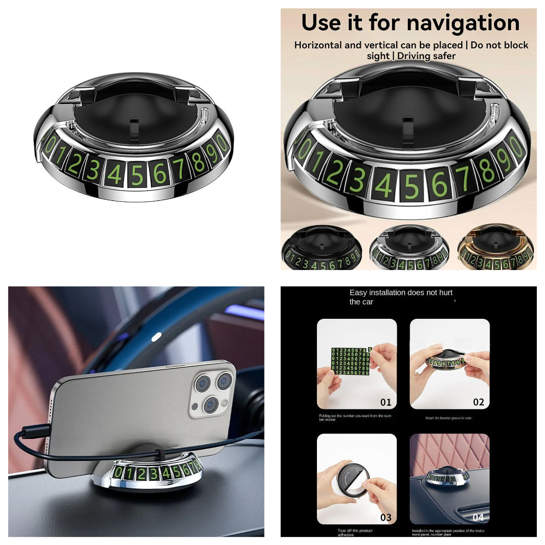 2 in 1 Dashboard Car Phone Holder with Navigation Bracket - 360° Rotation Phone Bracket For Car Use