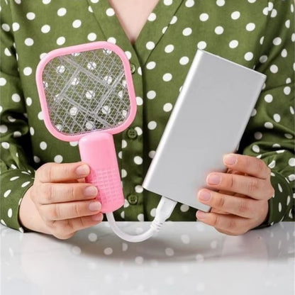 Mini USB Rechargeable Mosquito Racket – Portable Electric Bug Zapper & Fly Swatter