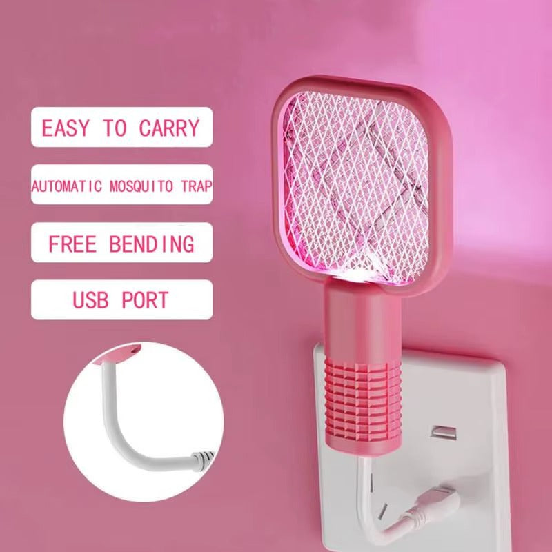 Mini USB Rechargeable Mosquito Racket – Portable Electric Bug Zapper & Fly Swatter