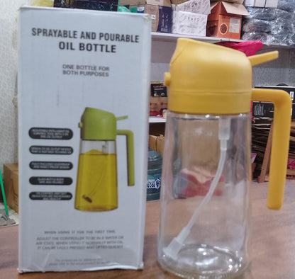 2 in 1 Oil Sprayer Bottle – 470ML Kitchen Cooking & BBQ Tool