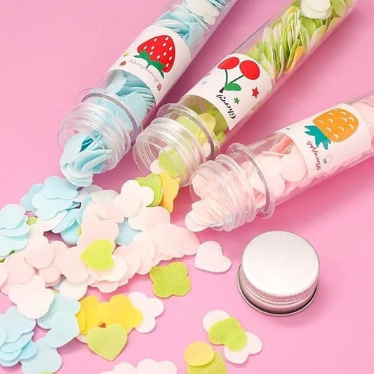 6 tube (600 Pcs) Disposable Flower Paper Soap With Portable Tube Multi Color Travel Sheets For Hand Washing And Outdoor Use Premium Quality (Random Color)