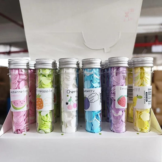 6 tube (600 Pcs) Disposable Flower Paper Soap With Portable Tube Multi Color Travel Sheets For Hand Washing And Outdoor Use Premium Quality (Random Color)