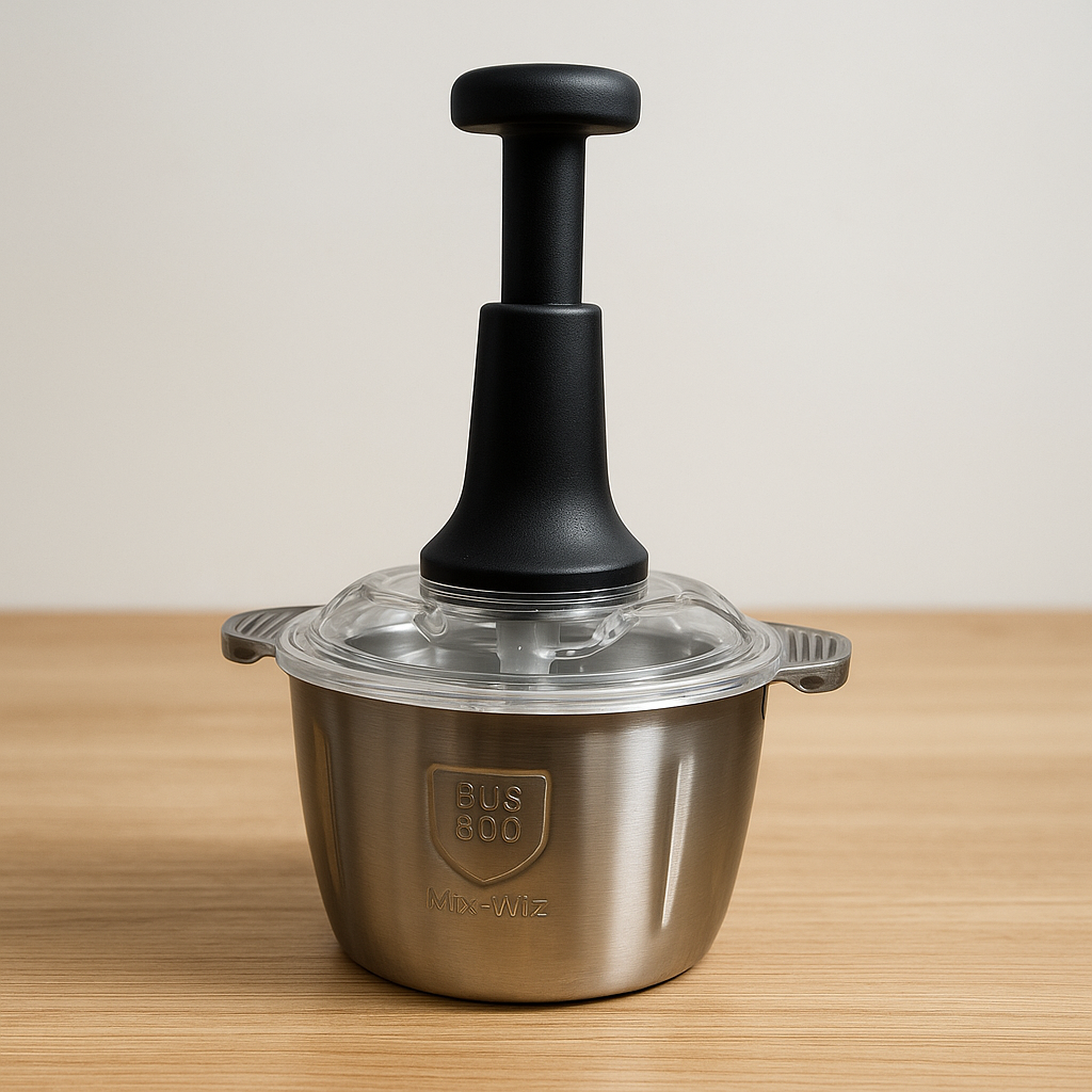 2L Manual Food Chopper | Stainless Steel Push Chopper | Kitchen Multi-purpose Vegetable and Nuts Chopper