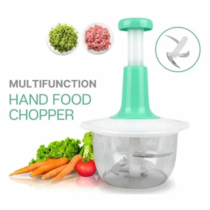 1.5L Manual Food Chopper – Hand Press Vegetable & Fruit Cutter