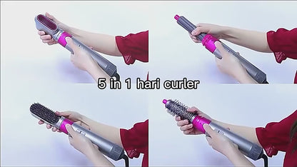 5 in 1 Hair Styler Brush – Straightener, Curler & Volumizer
