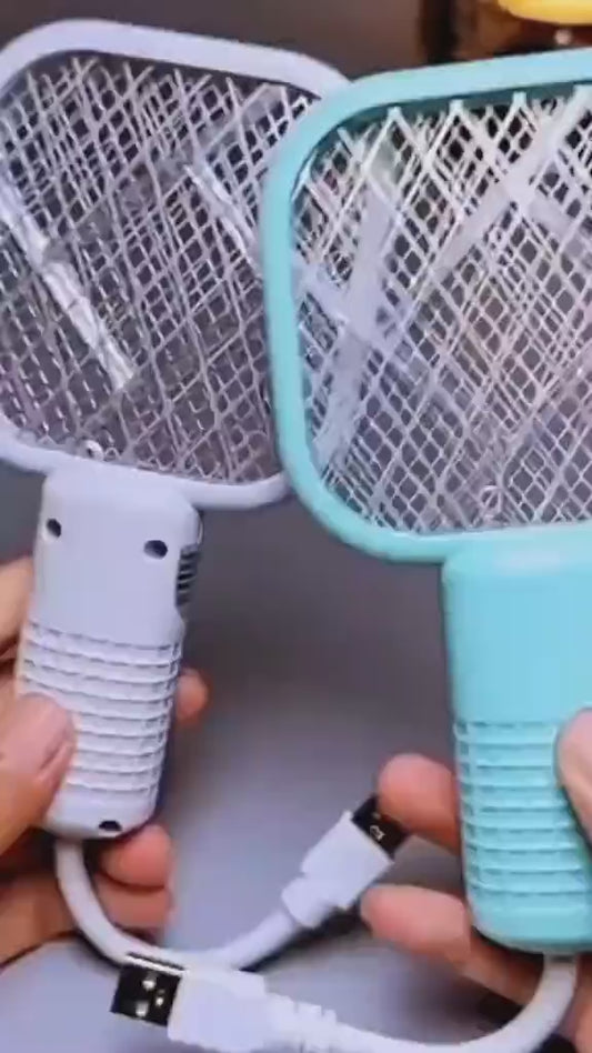 Mini USB Rechargeable Mosquito Racket – Portable Electric Bug Zapper & Fly Swatter